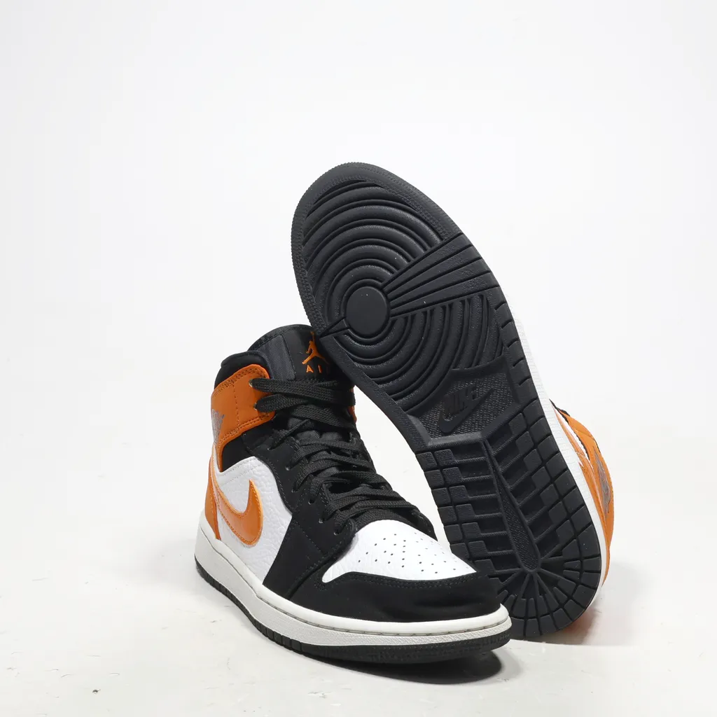 Air Jordan Air 1 Mid High-Top Sneakers Leather White Color For Men