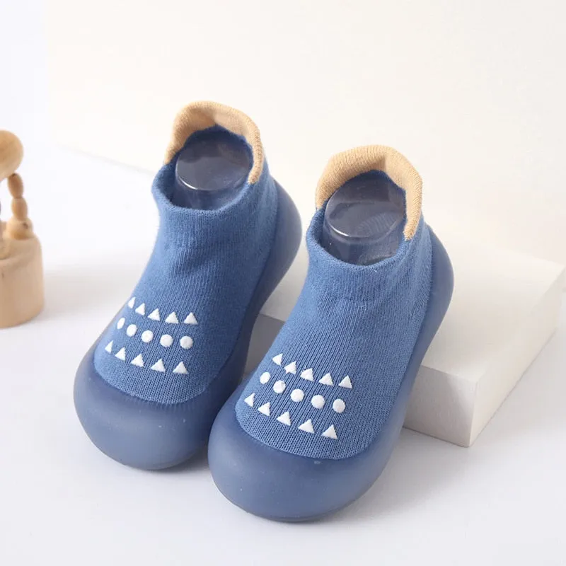 Baby Cartoon Print Soft Rubber Sole Booties