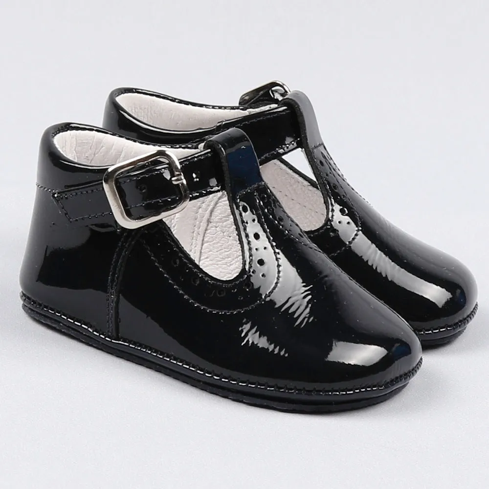 Navy Brogue T-Bar Pre-Walker